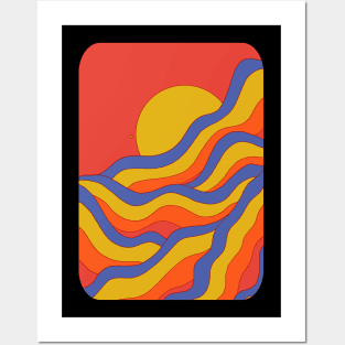 Red rainbow waves Posters and Art